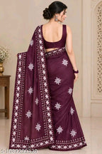 SM Women Twill Net Saree with Bangalori Silk Blouse