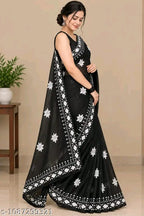 SM Women Twill Net Saree with Bangalori Silk Blouse