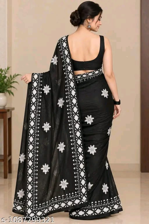 SM Women Twill Net Saree with Bangalori Silk Blouse
