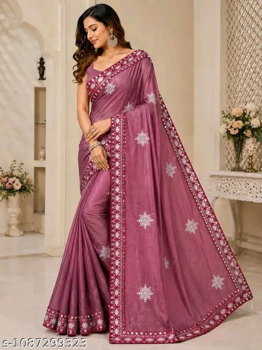 SM Women Twill Net Saree with Bangalori Silk Blouse