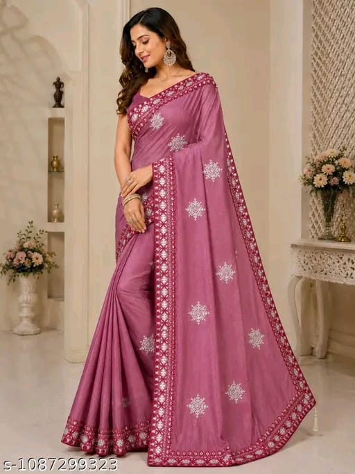 SM Women Twill Net Saree with Bangalori Silk Blouse