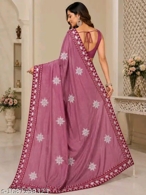 SM Women Twill Net Saree with Bangalori Silk Blouse