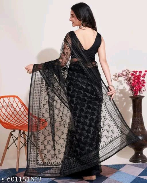 SM Women Self-Design Saree with Art Silk Blouse