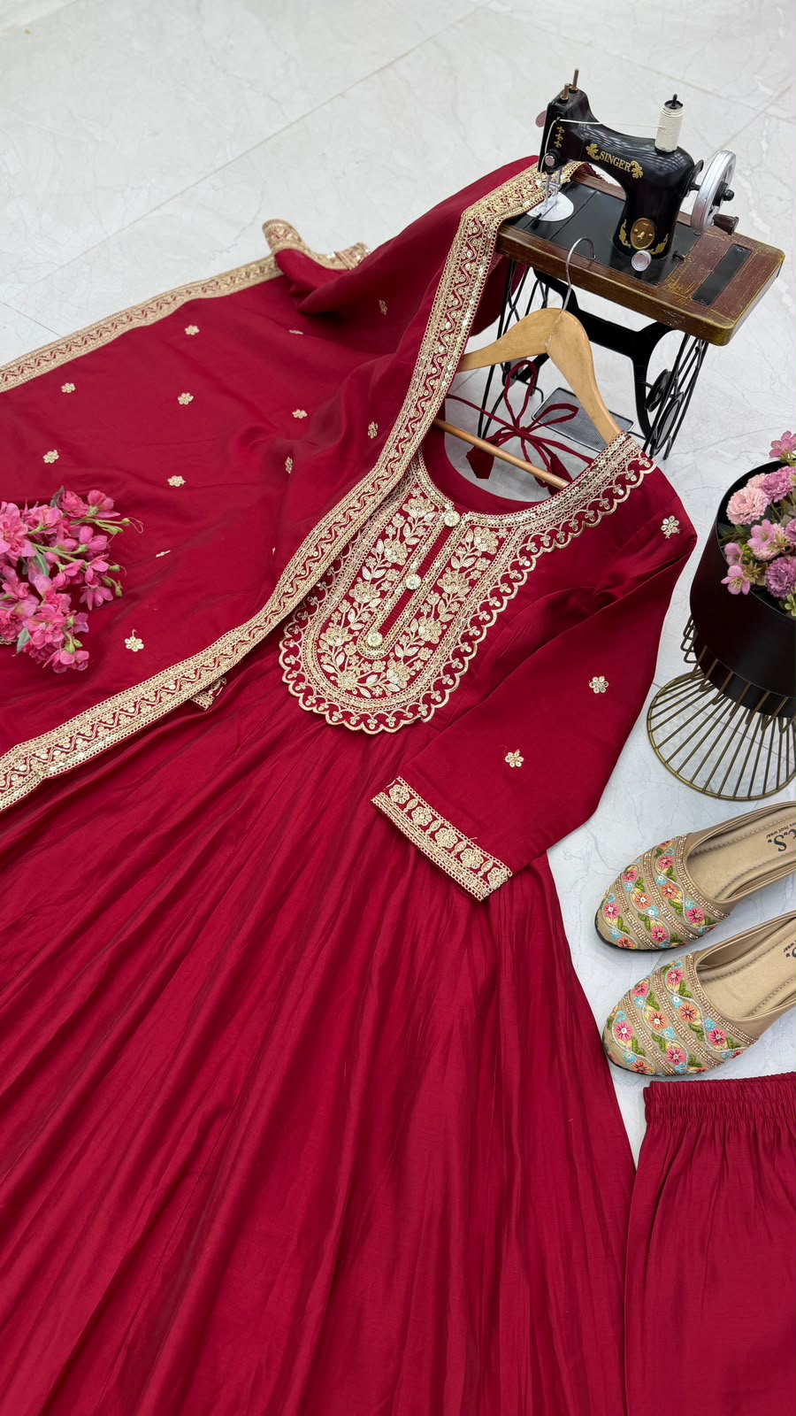 SM New Designer Party Gown, Pant & Dupatta