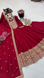 SM New Designer Party Gown, Pant & Dupatta