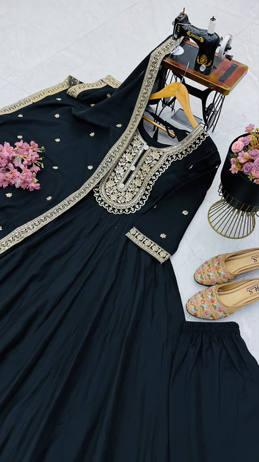 SM New Designer Party Gown, Pant & Dupatta