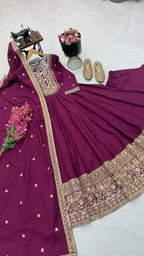 SM New Designer Party Gown, Pant & Dupatta
