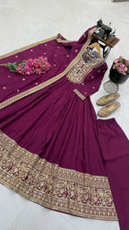 SM New Designer Party Gown, Pant & Dupatta
