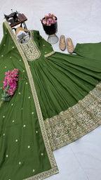 SM New Designer Party Gown, Pant & Dupatta