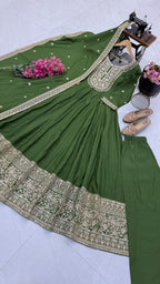 SM New Designer Party Gown, Pant & Dupatta