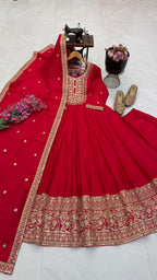 SM New Designer Party Gown, Pant & Dupatta
