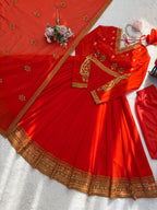 SM Royal Look Georgette Embroidered Anarkali & Pant Set with Heavy Dupatta