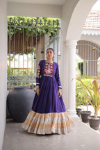 SM Traditional Kutchi Gamthi Patchwork Flared Gown
