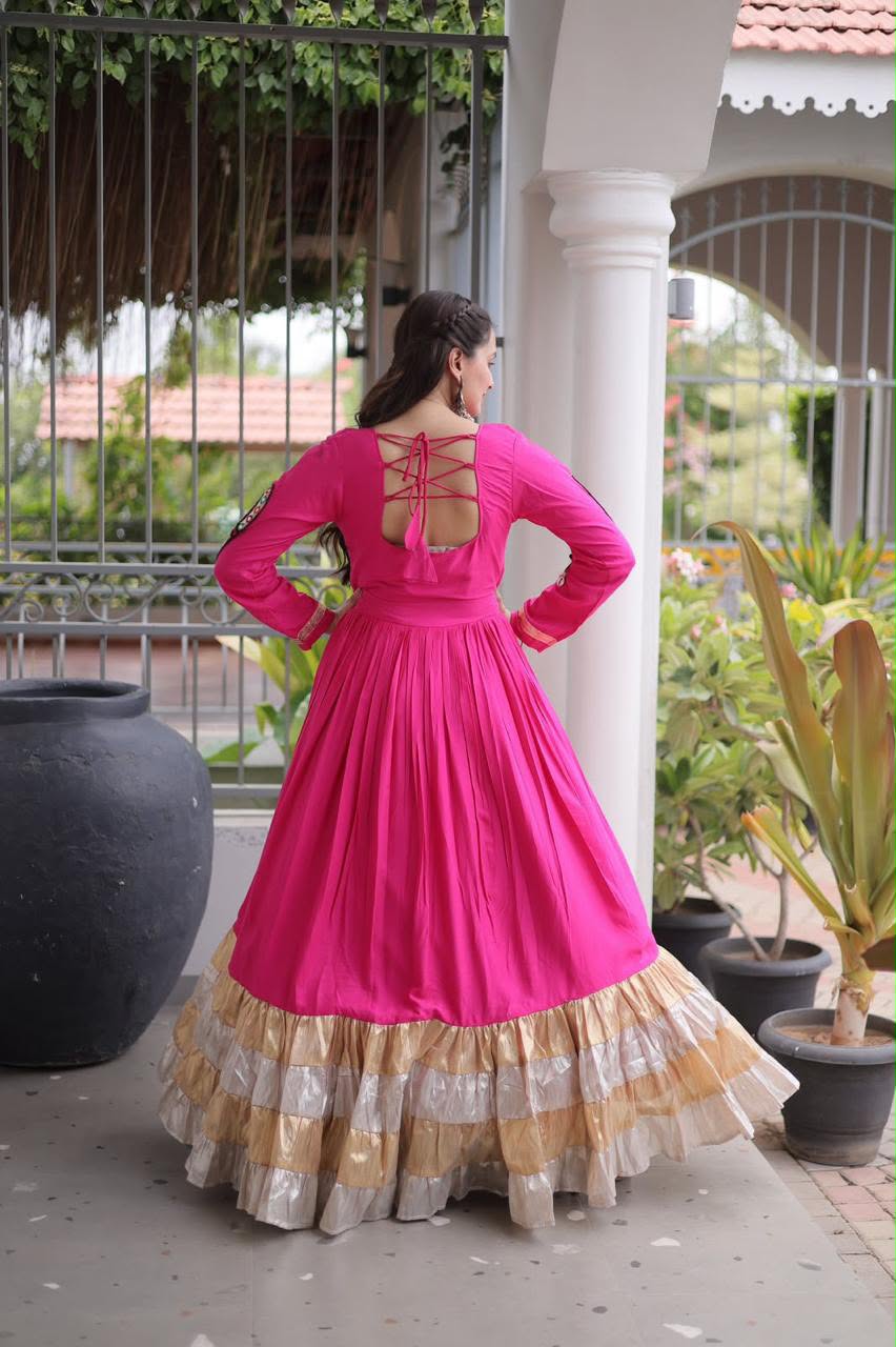 SM Traditional Kutchi Gamthi Patchwork Flared Gown