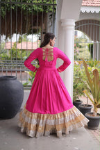 SM Traditional Kutchi Gamthi Patchwork Flared Gown