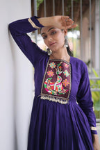SM Traditional Kutchi Gamthi Patchwork Flared Gown