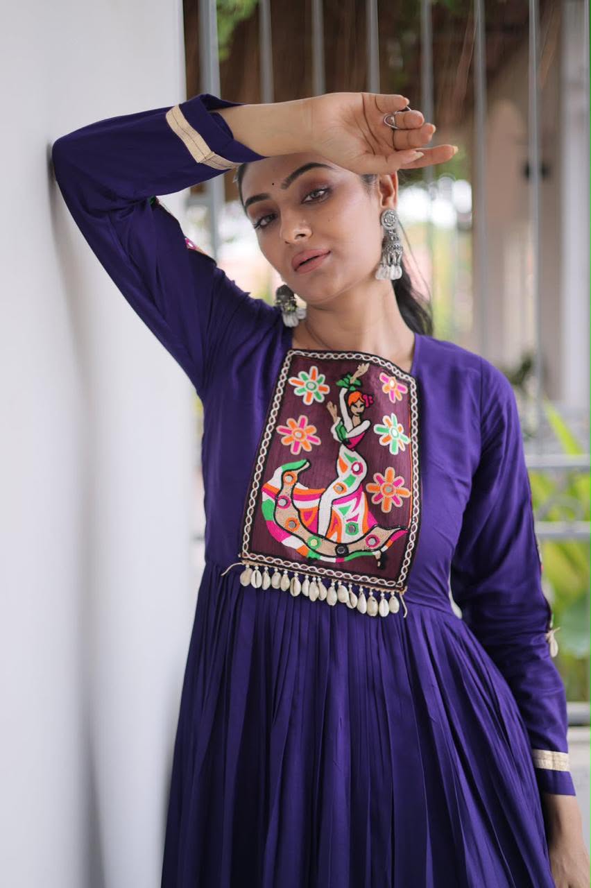 SM Traditional Kutchi Gamthi Patchwork Flared Gown