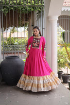 SM Traditional Kutchi Gamthi Patchwork Flared Gown