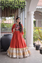 SM Traditional Kutchi Gamthi Patchwork Flared Gown