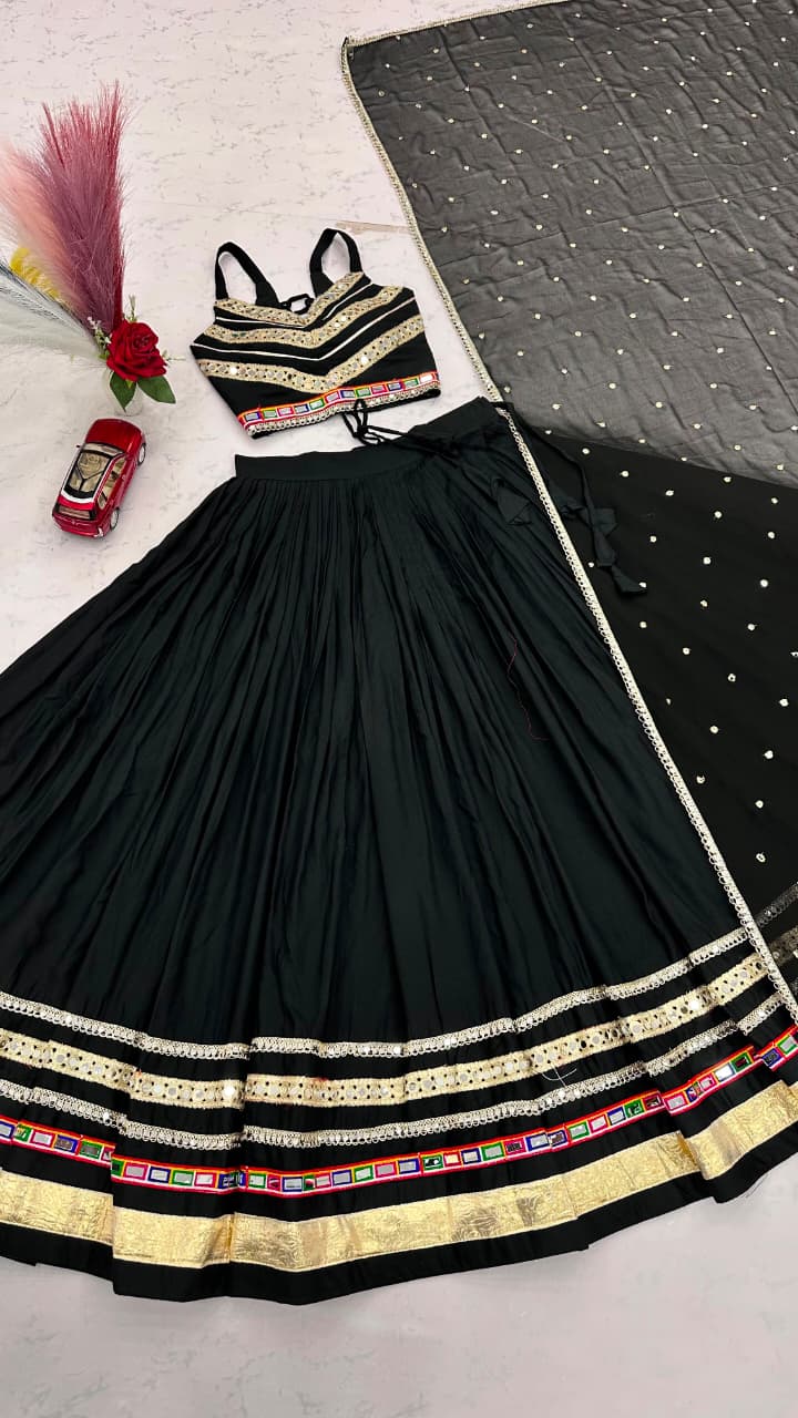 SM Traditional Gamthi Work Pure Cotton Lehenga Set (Fully Stitched)