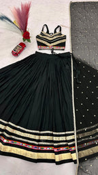 SM Traditional Gamthi Work Pure Cotton Lehenga Set (Fully Stitched)