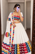 SM Pure Cotton Paithani Weave Embroidery 5.5M Flair Lehenga Set with Handwork Dupatta