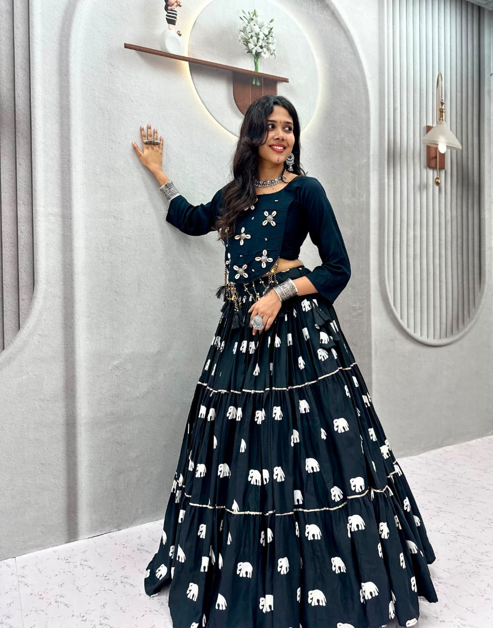 SM Navratri Special Pure Cotton Chaniya Choli Set (Fully Stitched)