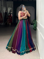 SM Vibrant Multicolor Flair Garba Lehenga Set