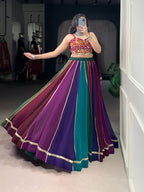 SM Vibrant Multicolor Flair Garba Lehenga Set