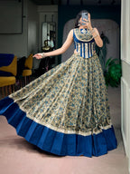 SM Chanderi Cotton 8-Meter Flair Lehenga Set with Real Mirror Lace & Pocket