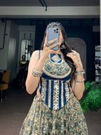 SM Chanderi Cotton 8-Meter Flair Lehenga Set with Real Mirror Lace & Pocket