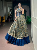 SM Chanderi Cotton 8-Meter Flair Lehenga Set with Real Mirror Lace & Pocket