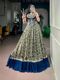SM Chanderi Cotton 8-Meter Flair Lehenga Set with Real Mirror Lace & Pocket
