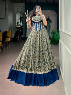 SM Chanderi Cotton 8-Meter Flair Lehenga Set with Real Mirror Lace & Pocket