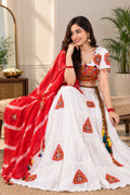 SM Traditional Paithani Embroidered Pure Cotton Chaniya Choli with Tassels (Full Set)