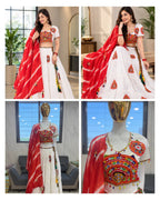 SM Traditional Paithani Embroidered Pure Cotton Chaniya Choli with Tassels (Full Set)