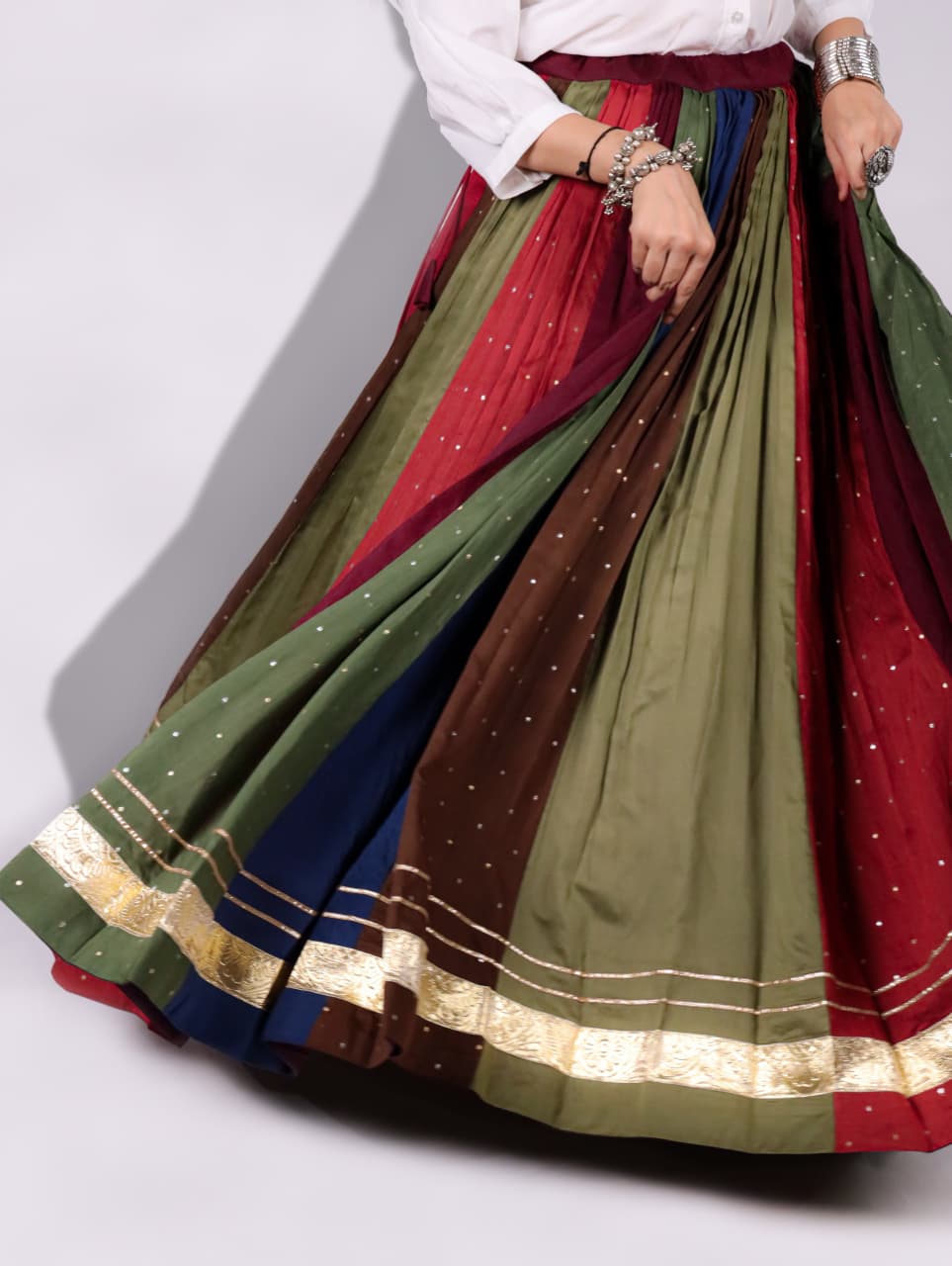 SM Traditional Rayon Georgette Multicolor Kali Chaniya with Grand 8M Flair