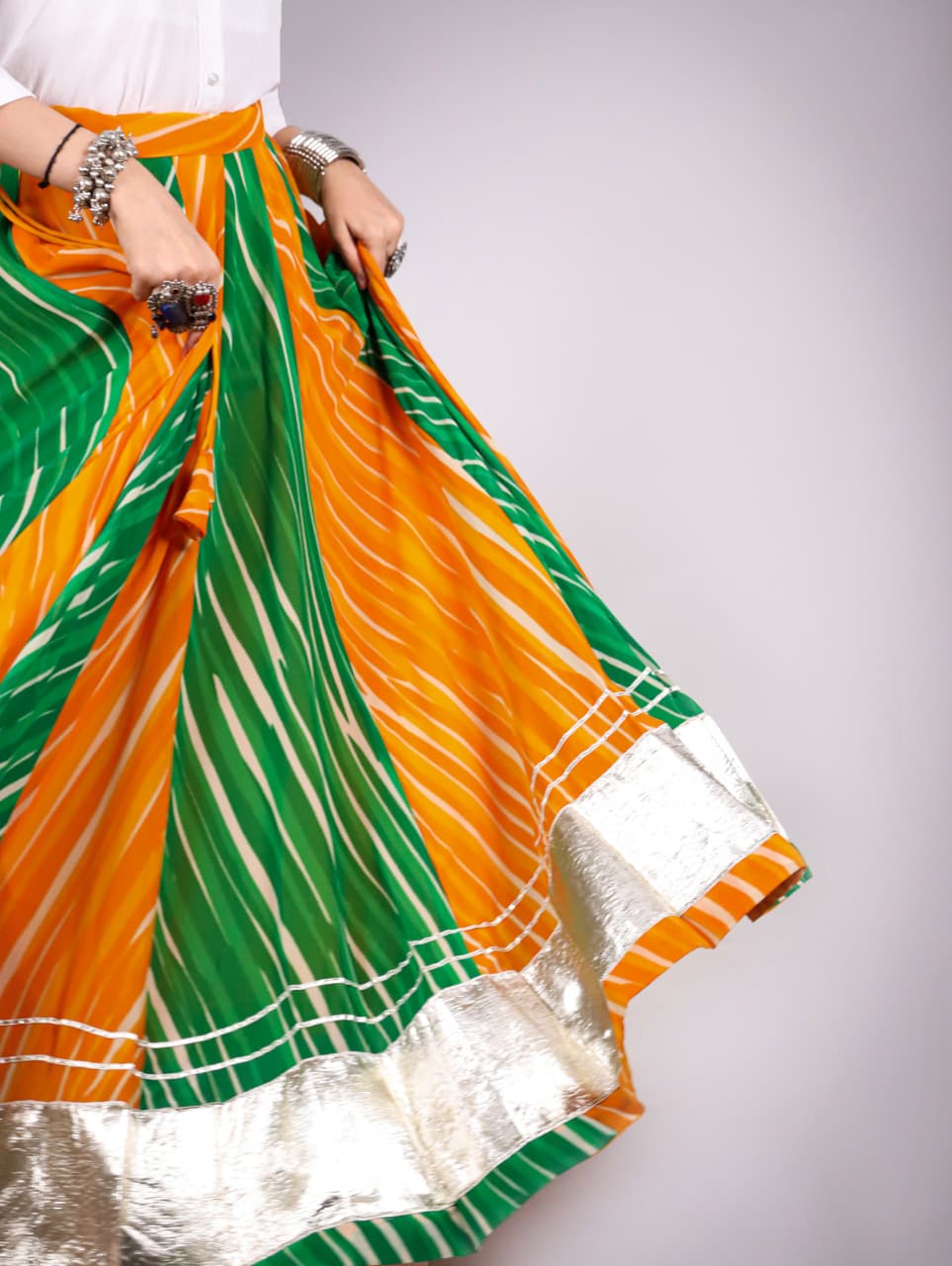 SM Traditional Rayon Georgette Multicolor Kali Chaniya with Grand 8M Flair