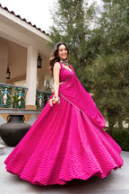 SM Grand Flair Bandhani Georgette Chaniya Choli with Stitched Blouse