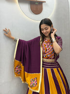 SM Traditional Gamthi & Gota Patti Pure Cotton 3-Piece Lehenga Set