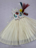 SM Handcrafted Real Mirror & Thread Work Khadi Cotton Festive Lehenga Set
