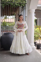 SM Rayon Kutchi Gamthi & Mirror Work Festive Gown
