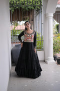SM Rayon Kutchi Gamthi & Mirror Work Festive Gown
