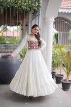 SM Rayon Kutchi Gamthi & Mirror Work Festive Gown