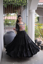 SM Rayon Kutchi Gamthi & Mirror Work Festive Gown