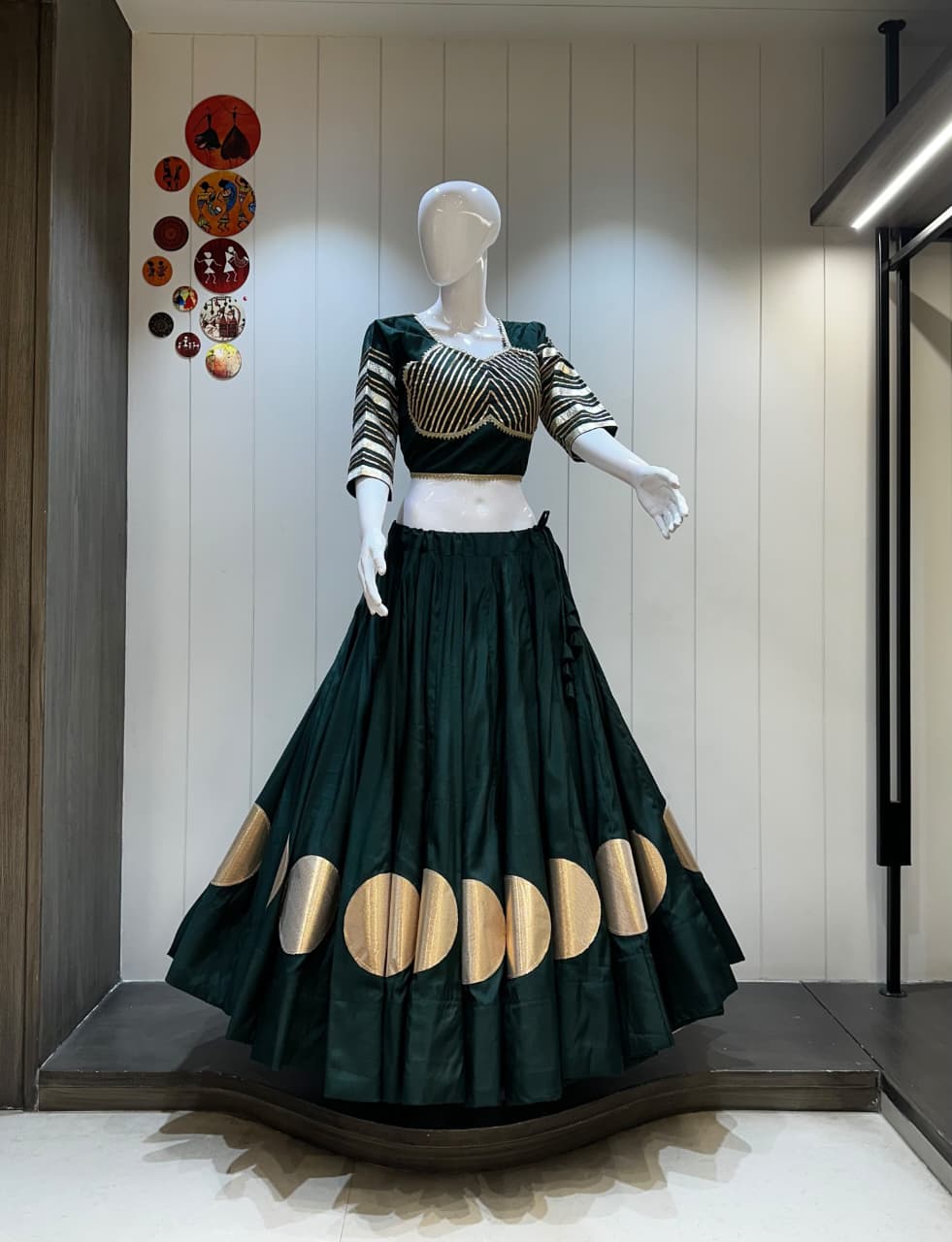 SM NAVRATRI SPECIAL ROMAN COTTON SILK LEHENGA SET