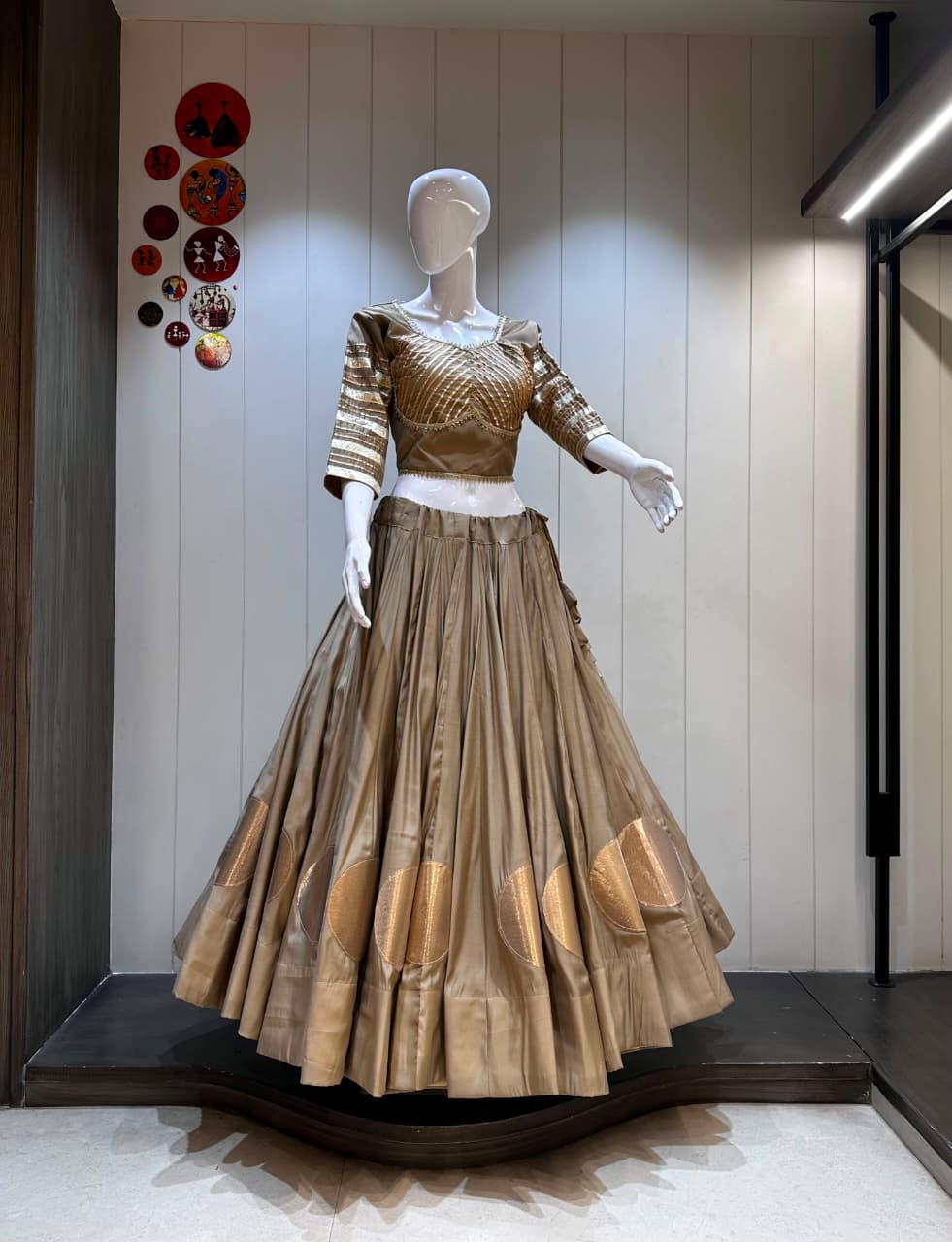 SM NAVRATRI SPECIAL ROMAN COTTON SILK LEHENGA SET