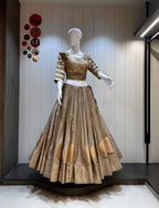 SM NAVRATRI SPECIAL ROMAN COTTON SILK LEHENGA SET