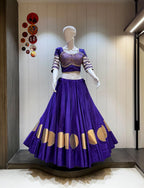 SM NAVRATRI SPECIAL ROMAN COTTON SILK LEHENGA SET