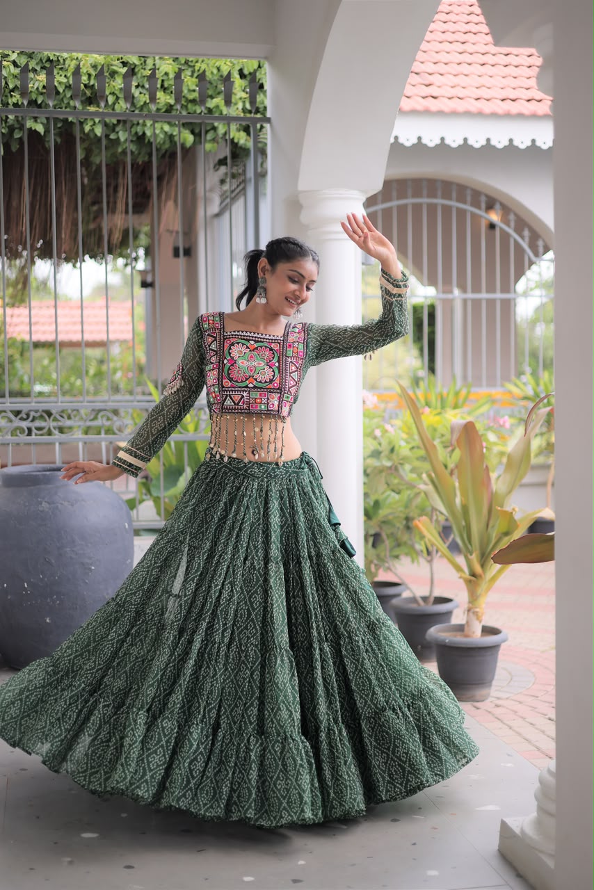 SM NAVRATRI SPECIAL BANDHANI & KUTCHI LEHENGA SET